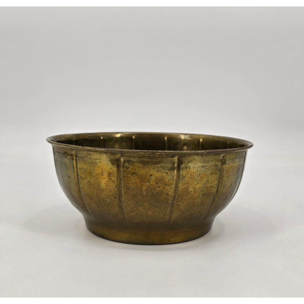 Vintage Hosley Solid Brass Bowl Cottagecore Grandmillennial Decor India 8.5"